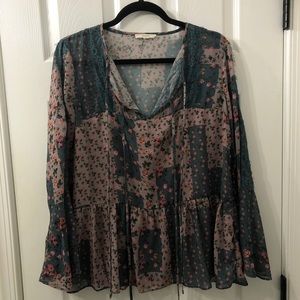 Vintage bohemian inspired floral top